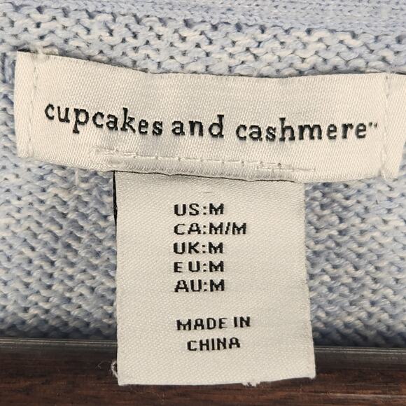 Cupcakes and Cashmere Cardigan Revolve Women’s SZ M Blue Textured Knit Buttons - Picture 3 of 13